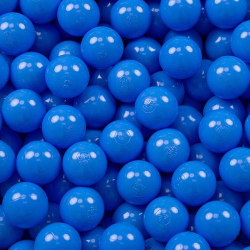 KiddyMoon Soft Plastic Play Balls ∅ 7cm/2.75in Mono-colour certified Made in EU, blue, 100 Balls/7cm-2.75in