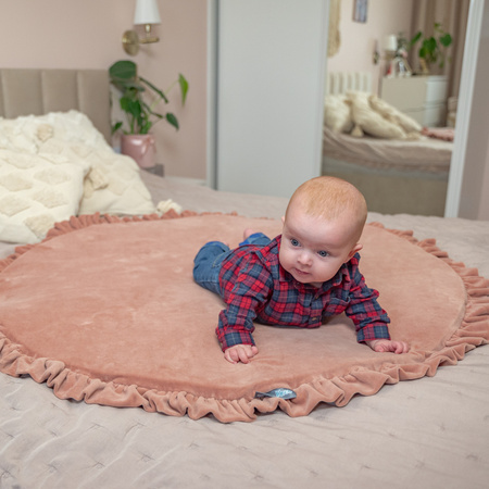 KiddyMoon Foam Play Mat for Children Montessori Soft Children's Floor Playground Toddlers and Babies Crawling Mat Soft Toy Carpet Kids Nursery and Playroom, Made in EU, desert pink, XL