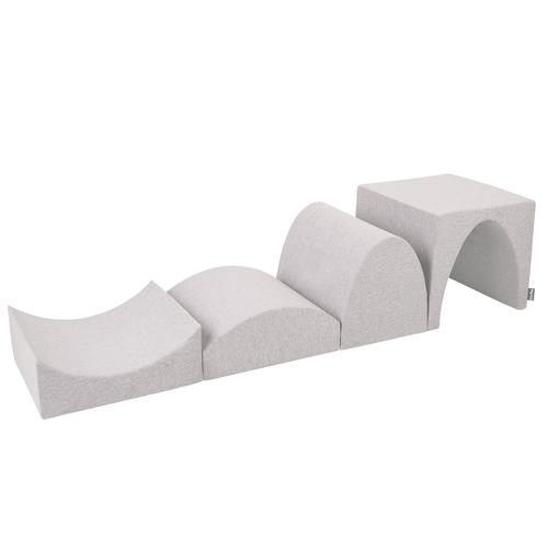 KiddyMoon Foam playground - Hill/Tunnel/Ramp L/halfshaf L PPZ-234, light grey, Multi-Size