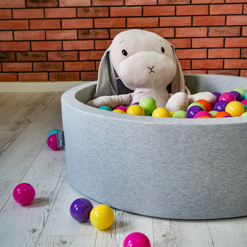 KiddyMoon Soft Plastic Play Balls ∅ 7cm/2.75in Multi-colour Made in EU, l.green/yellow/turquoise/orange/d.pink/purple