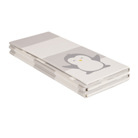 KiddyMoon Baby Play Mat Double-Sided Foam Mat For Kids Crawling Mat For Children Encourages Imagination Colourful Patterns Play Area Foldable Ideal for Indoors and Outdoors, White-Penguin, 180x200x1cm