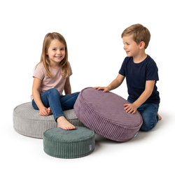 KiddyMoon 3-Piece Foam Elements for Kids Children's Room Accessory, zielony-fioletowy-jasnoszary